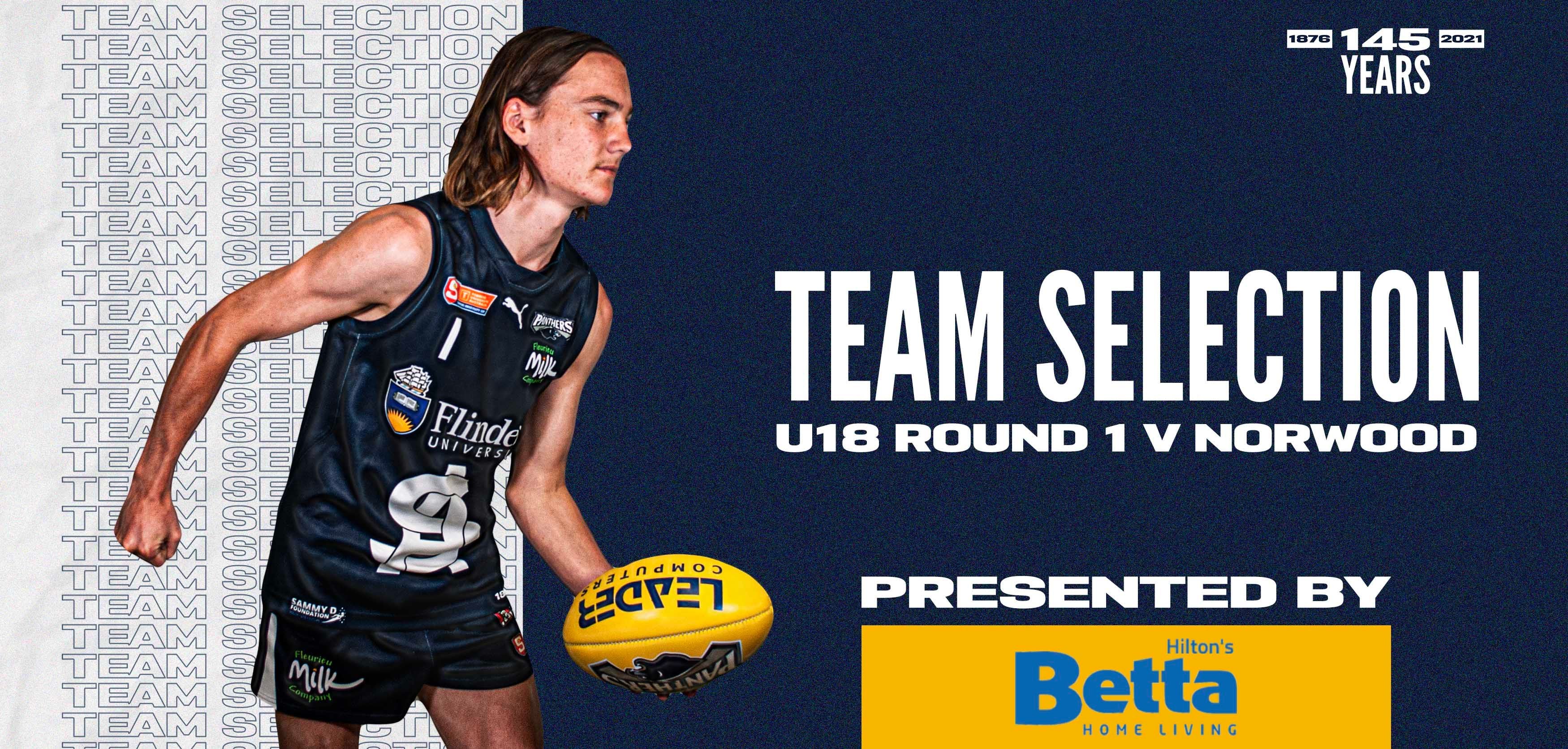 BETTA Team Selection: Under-18 Round 1 vs Norwood BETTA Team Selection: Under-18 Round 1 vs Norwood